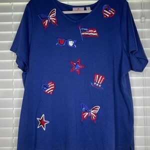 Quacker Factory Americana short sleeve top
